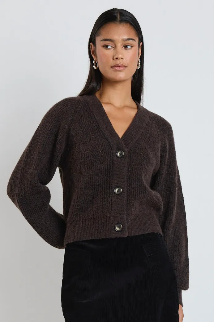 Essence Chocolate Knit Cardigan