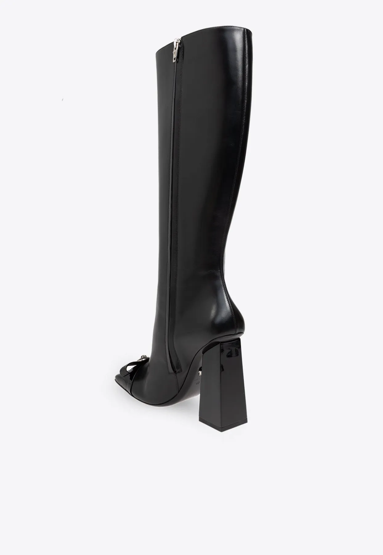 Gianni Ribbon 105 Leather Knee-High Boots