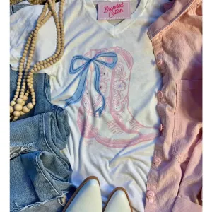 Girly Bow Boots Graphic Tee