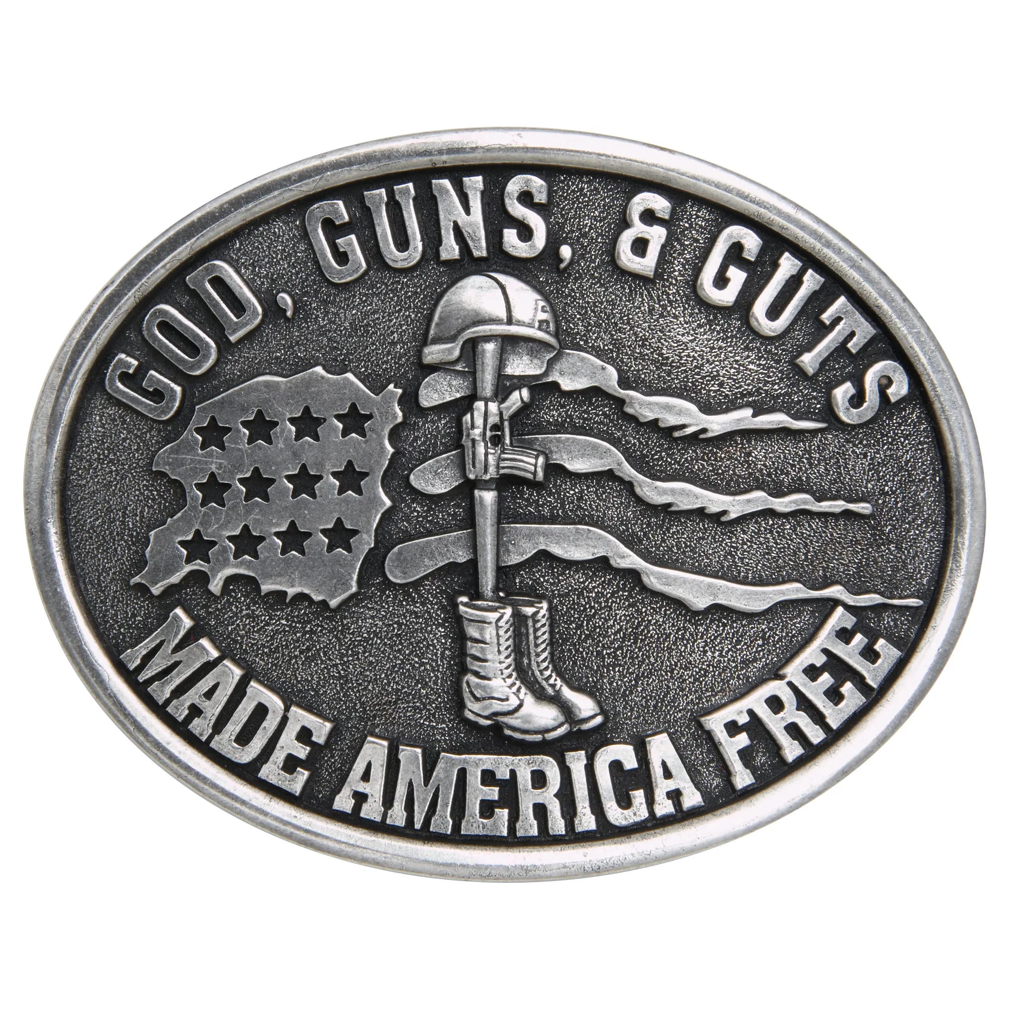God, Guns & Guts Made America Free Buckle
