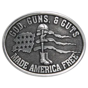 God, Guns & Guts Made America Free Buckle