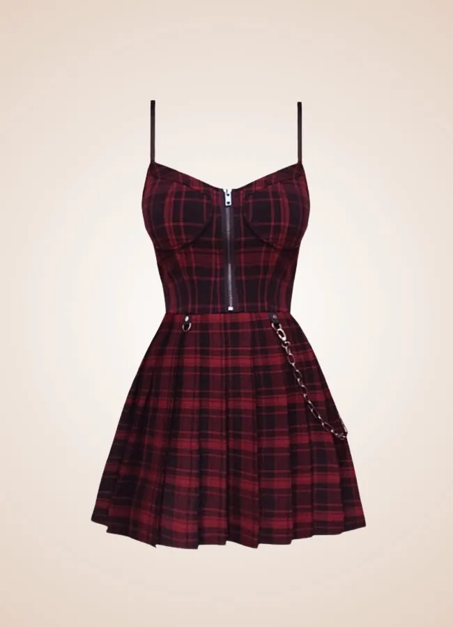 Goth Plaid Mini Dress