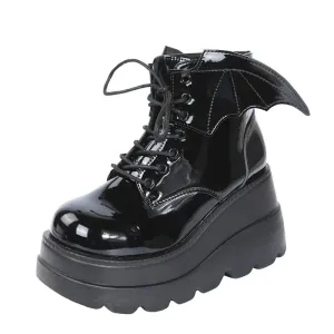 Gothic Bat Patent Boot