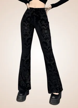 Gothic High Waist Jacquard Pants