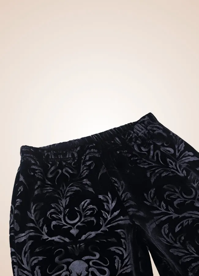 Gothic High Waist Jacquard Pants