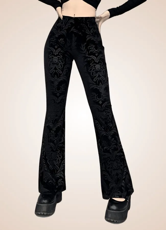Gothic High Waist Jacquard Pants