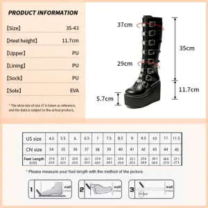 Gothic Style Wedges Shoes Fashion Ankle Boots