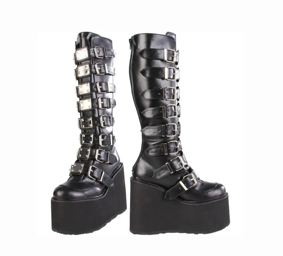 Gothic Style Wedges Shoes Fashion Ankle Boots