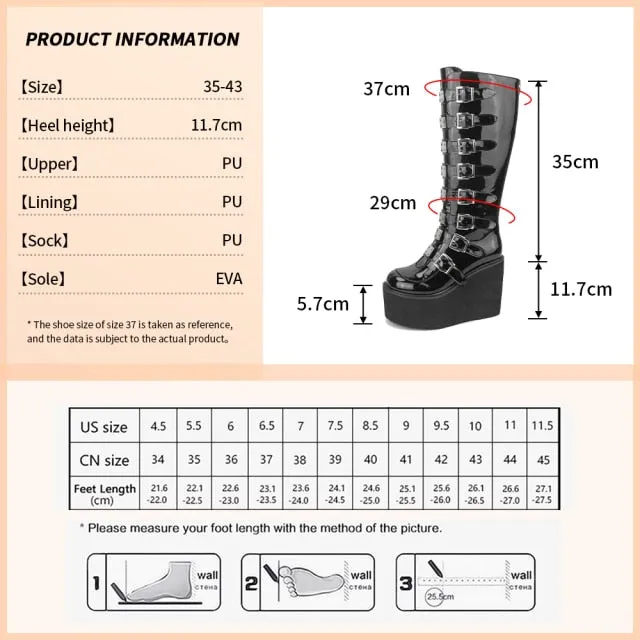 Gothic Style Wedges Shoes Fashion Ankle Boots