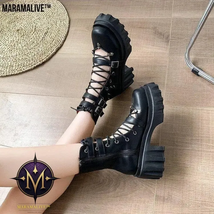 Gothic Women's Platform Boots - Tough Maramalive™ Footwear