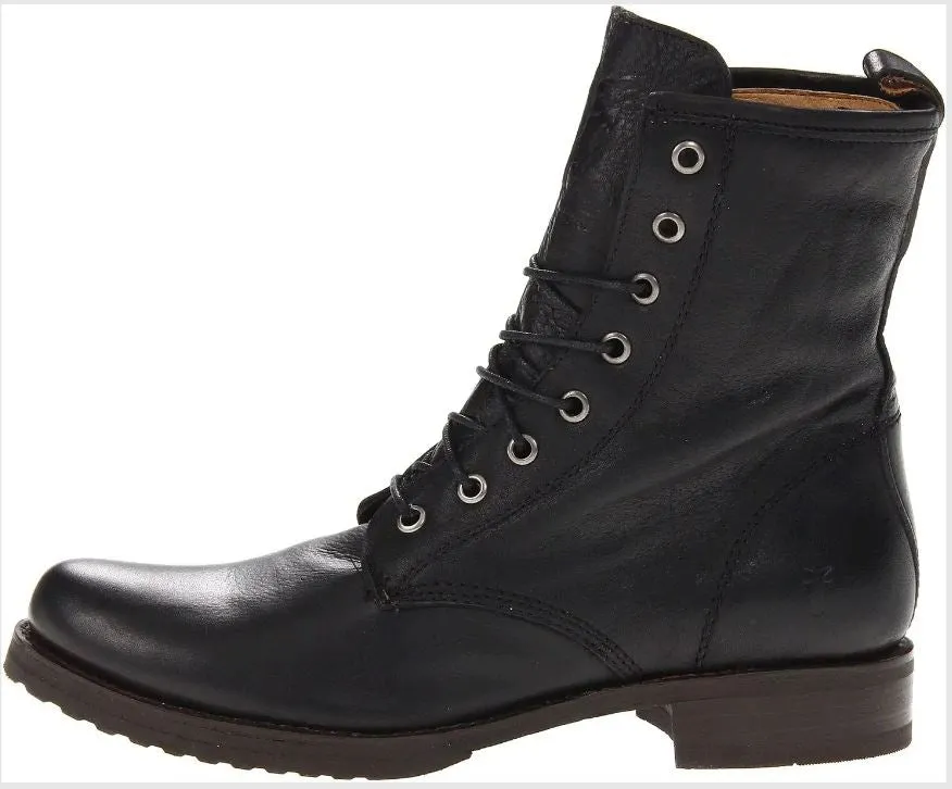 Handmade Black Combat Boots for Men - Full Grain Leather