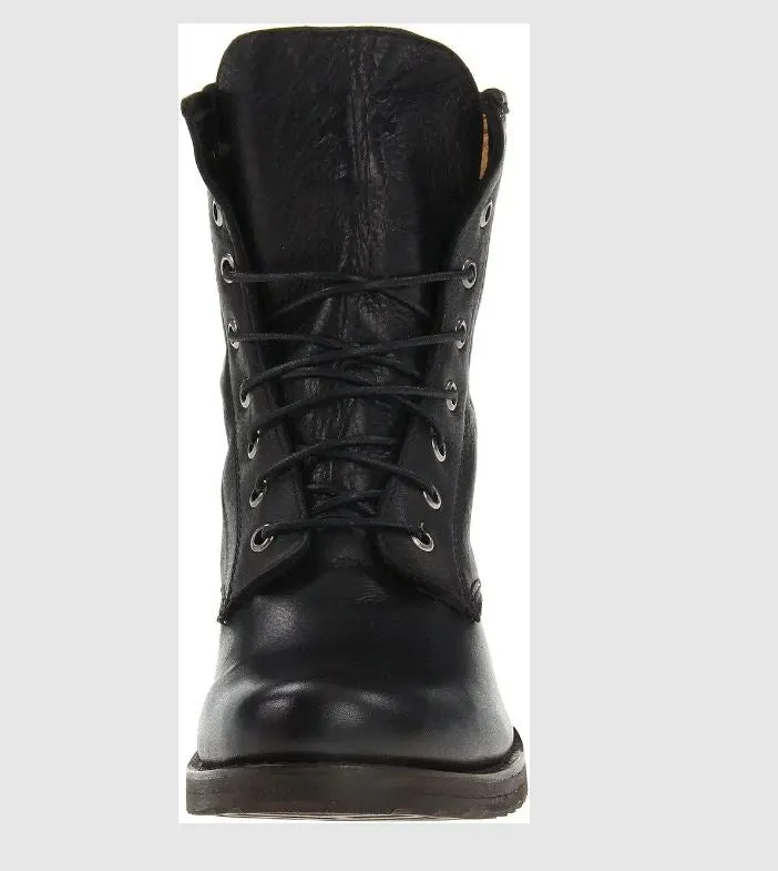 Handmade Black Combat Boots for Men - Full Grain Leather