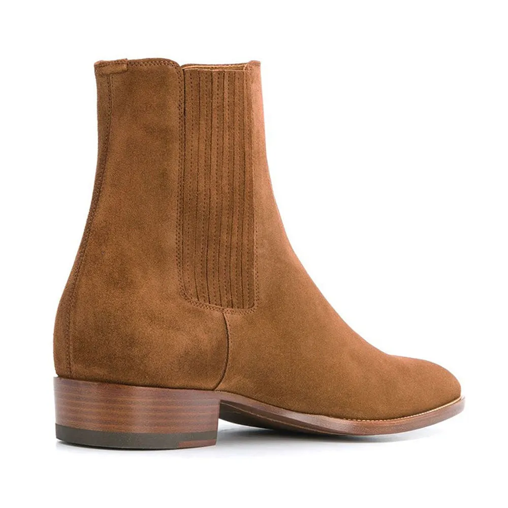 Handmade Full Grain Suede Chelsea Boots