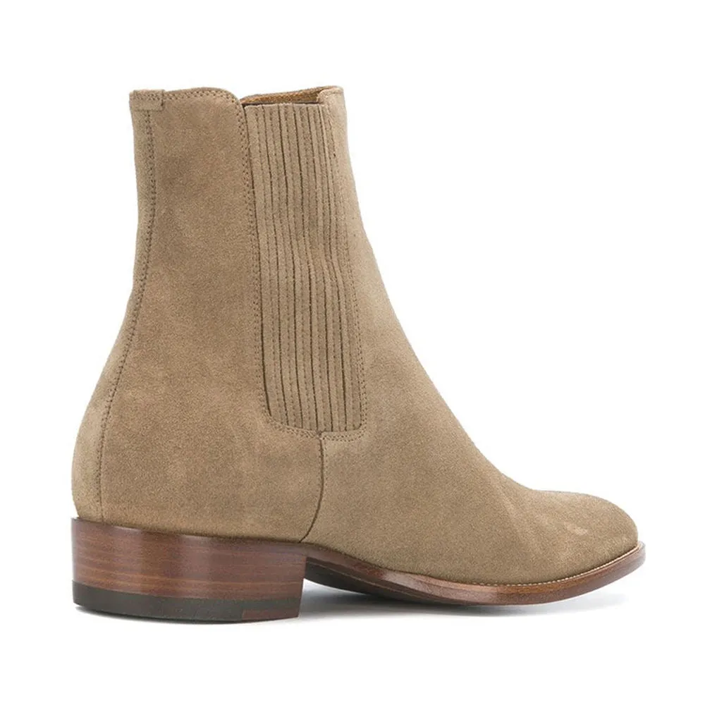 Handmade Full Grain Suede Chelsea Boots