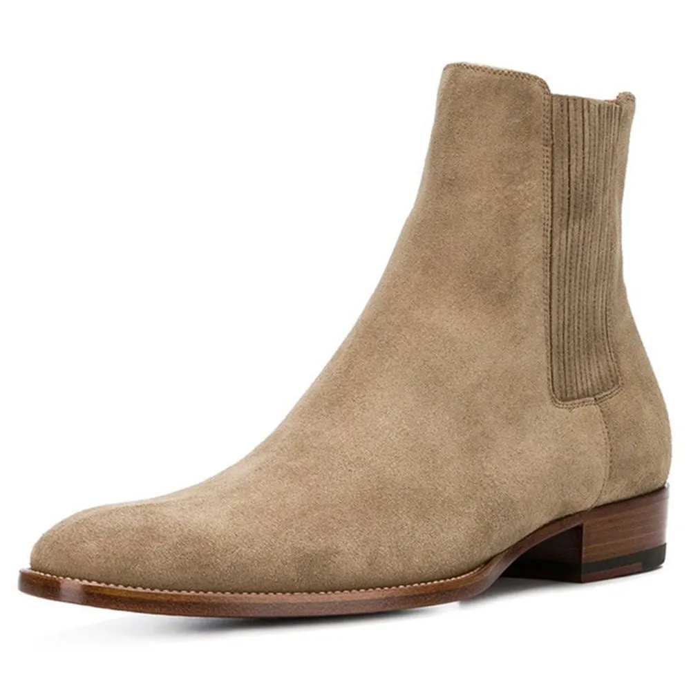 Handmade Full Grain Suede Chelsea Boots