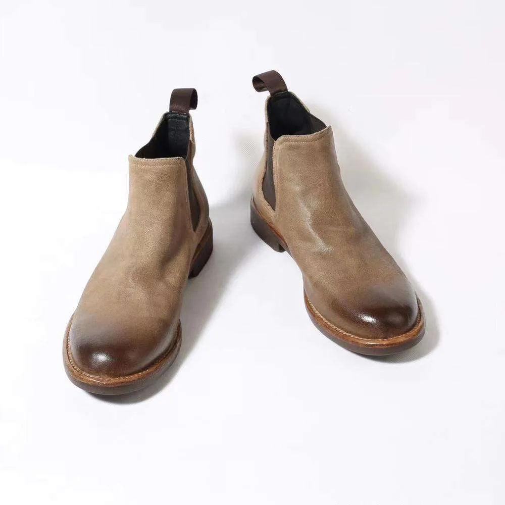 Handmade Leather Suede Casual Chelsea Boots