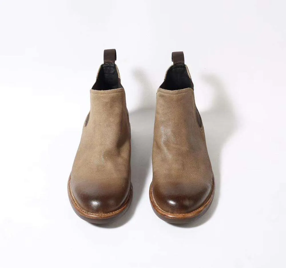 Handmade Leather Suede Casual Chelsea Boots