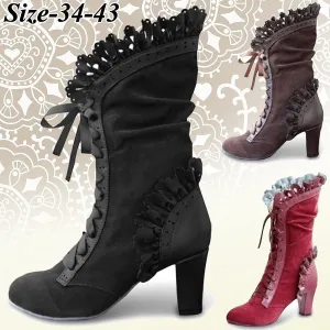 High Heel Boots for Steampunk Boots Victorian Vintage Gothic Cosplay Lolita Goth Boots