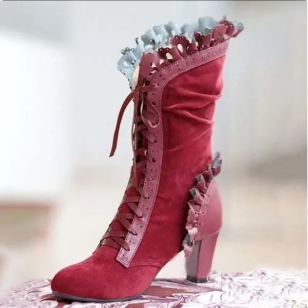 High Heel Boots for Steampunk Boots Victorian Vintage Gothic Cosplay Lolita Goth Boots
