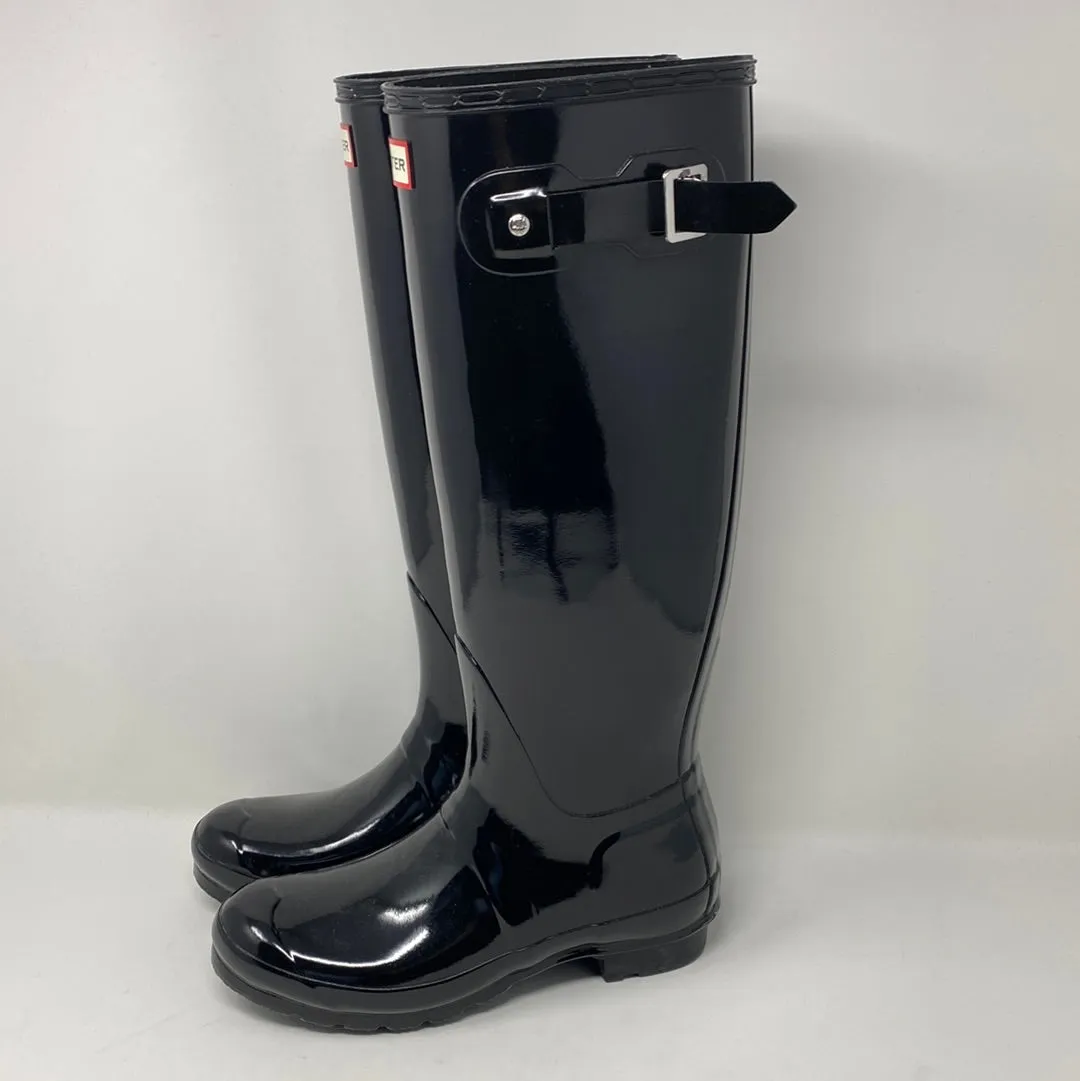 HUNTER Black Rubber Rainboots