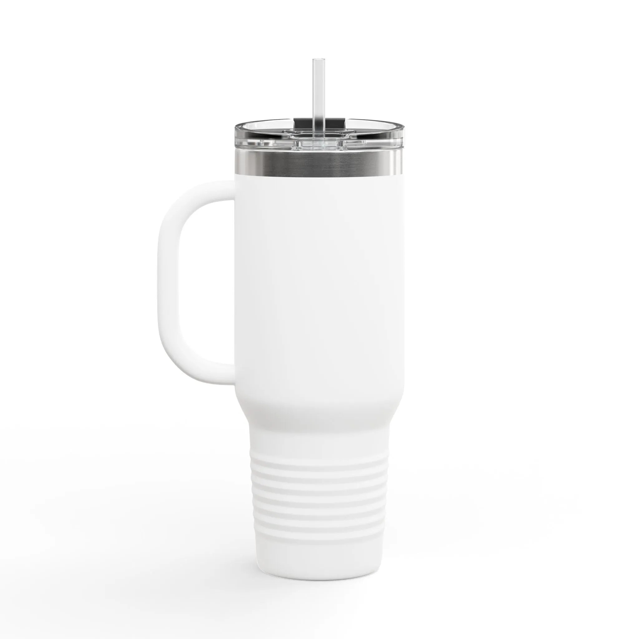 Insulated Travel Mug - 40oz Adventurous Design with Playing Cards & Drinks