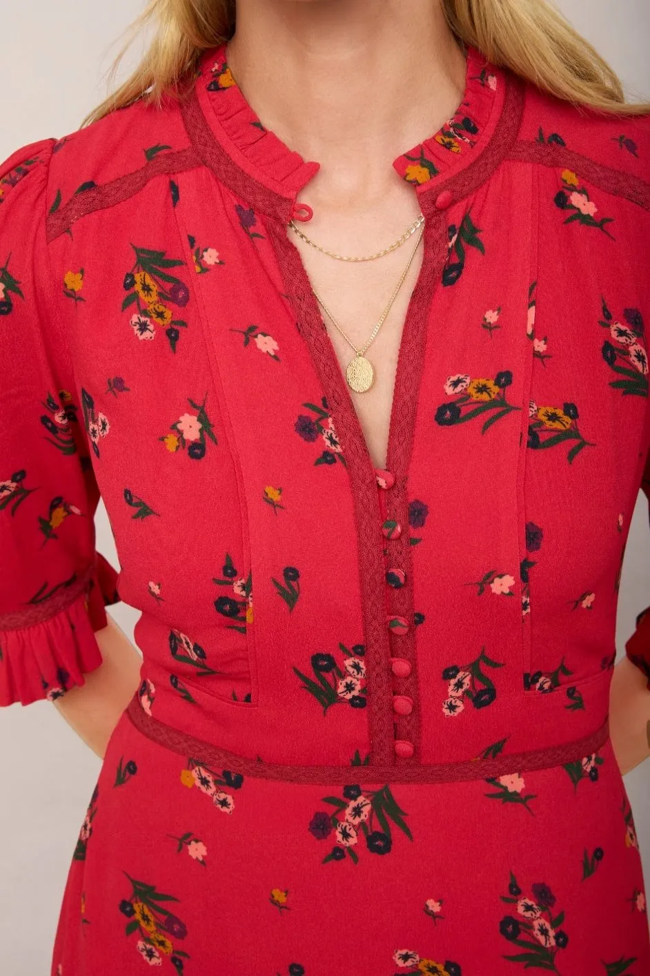 Jodi Dress - Raspberry Floral