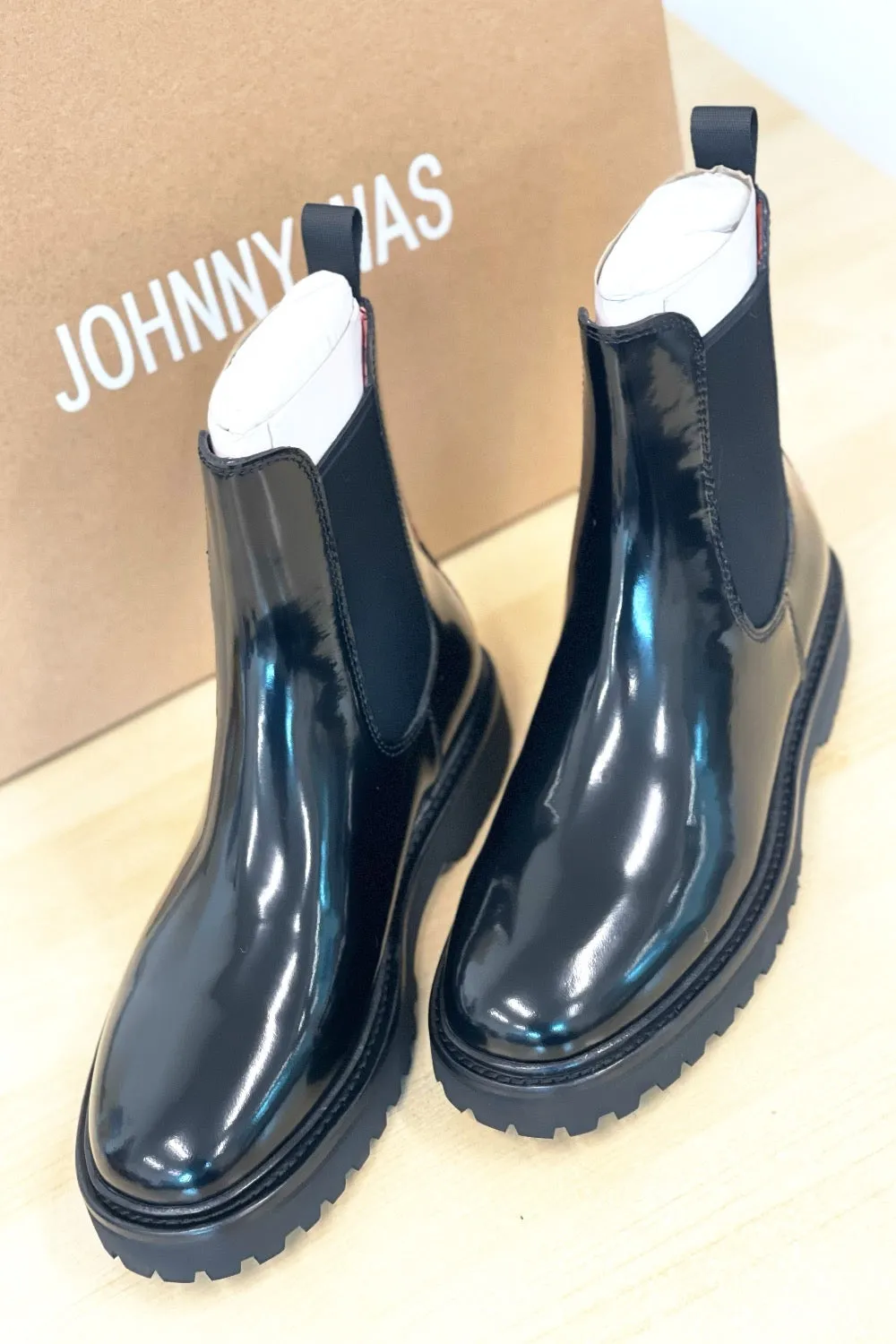 Johnny Was Black Tate 100% Leather Chelsea Boots Boho Chic JWS16023