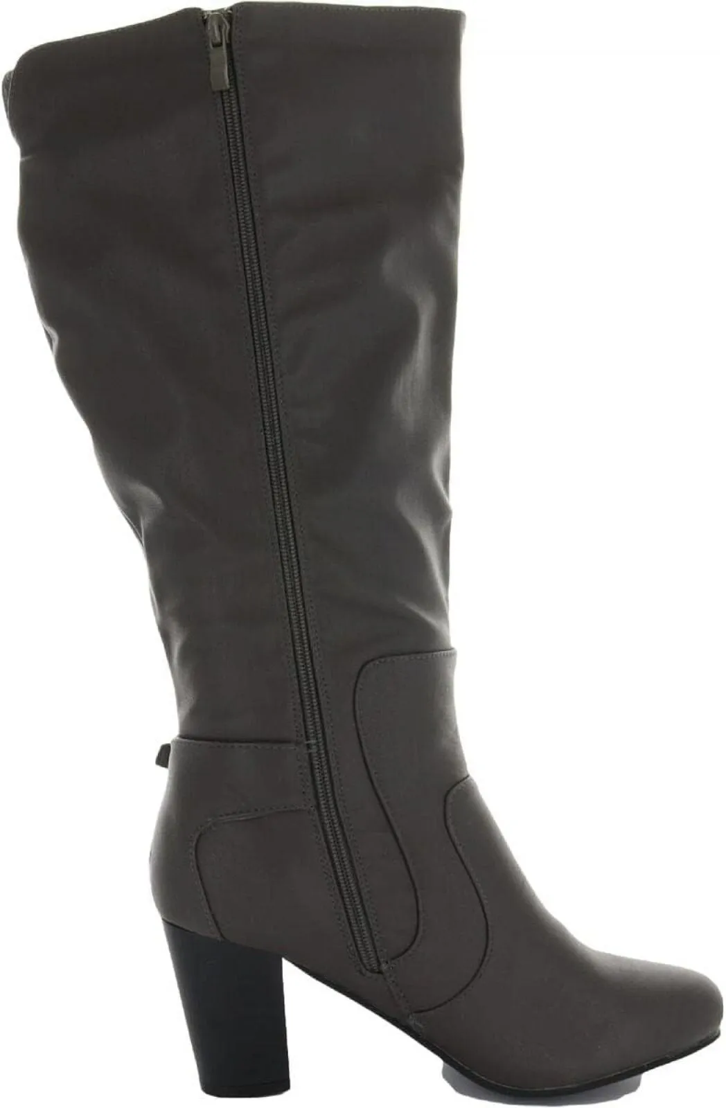Journee Collection Womens Carver Wide Calf Knee-High Boots Gray 10M