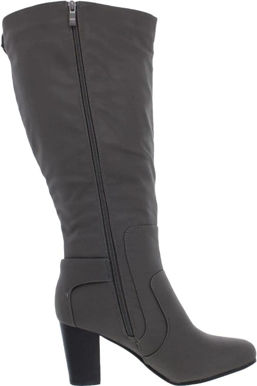 Journee Collection Womens Carver Wide Calf Knee-High Boots Gray 10M