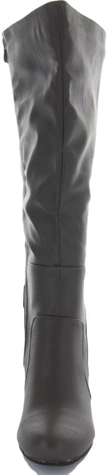 Journee Collection Womens Carver Wide Calf Knee-High Boots Gray 10M