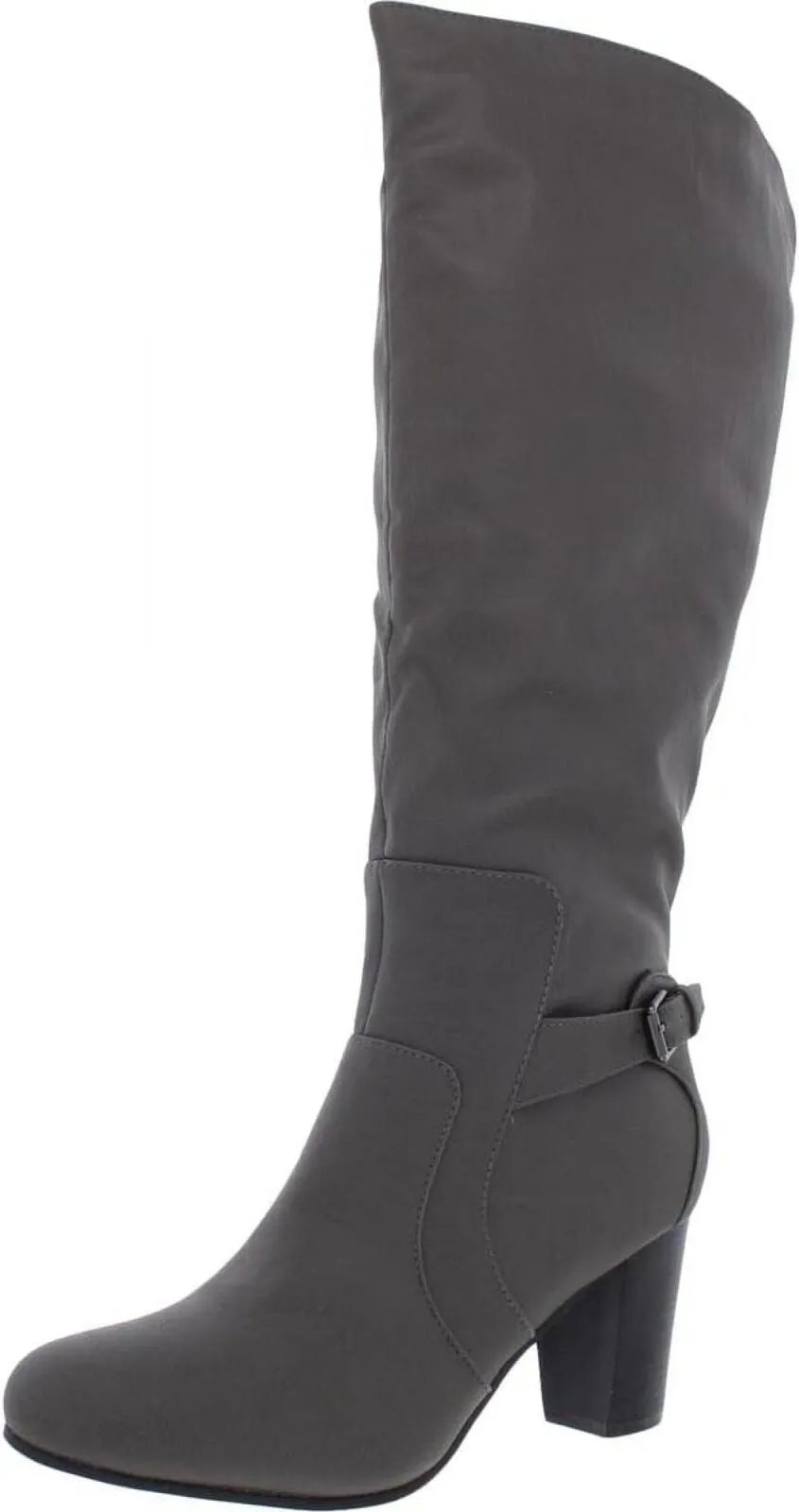 Journee Collection Womens Carver Wide Calf Knee-High Boots Gray 10M