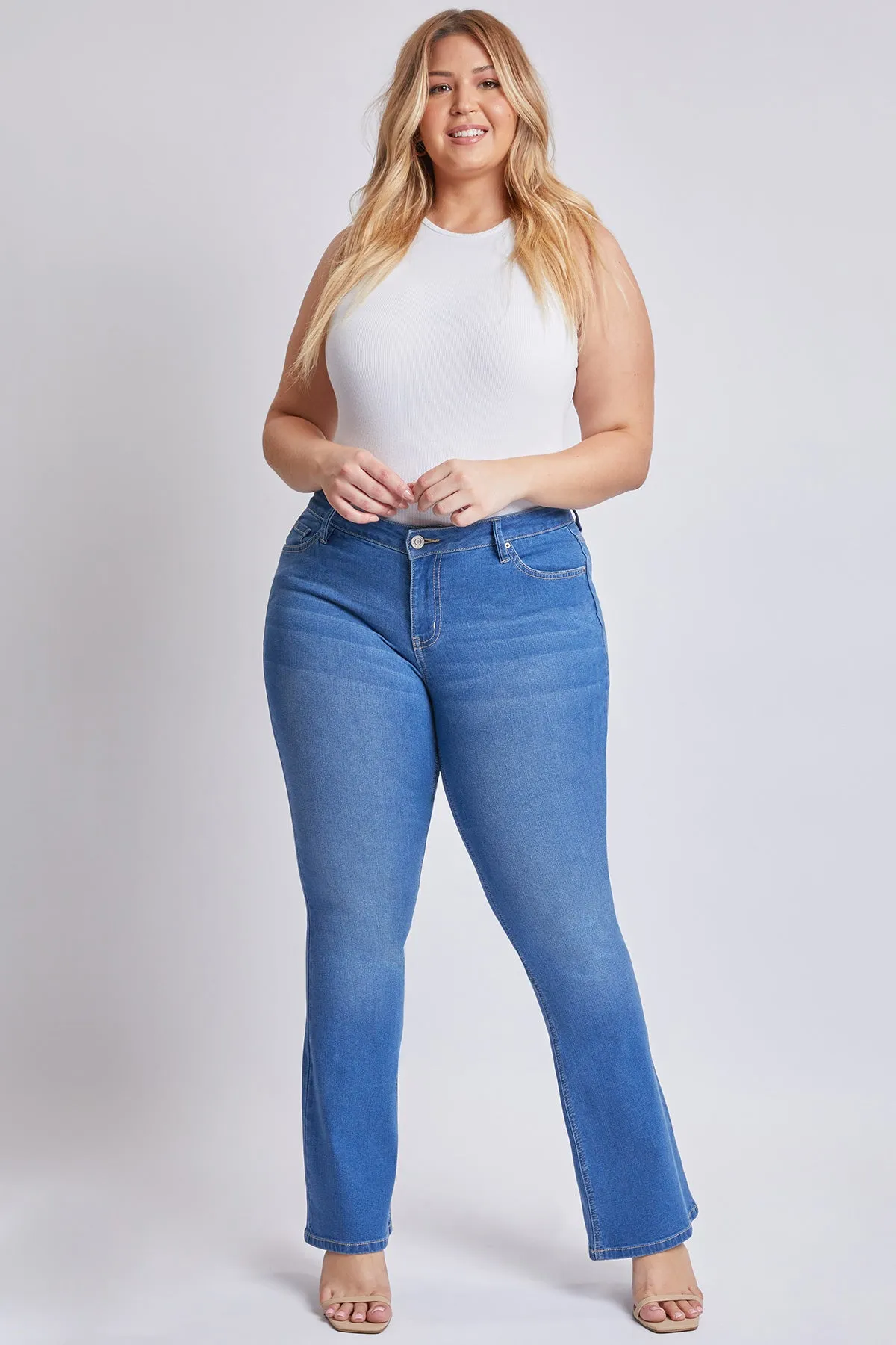 Junior Plus Size Sustainable Mid Rise Boot Cut Jeans, Pack of 6