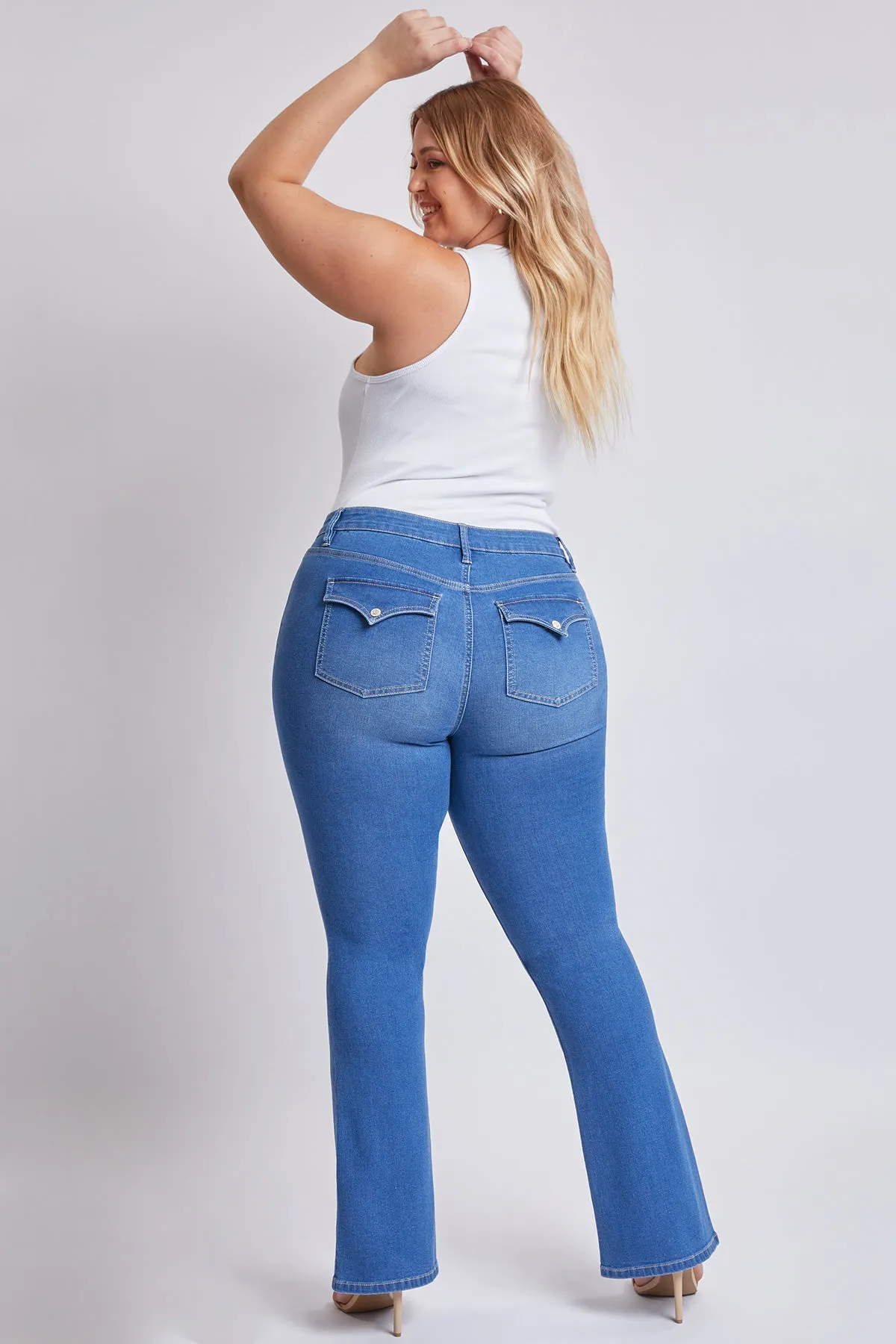 Junior Plus Size Sustainable Mid Rise Boot Cut Jeans, Pack of 6