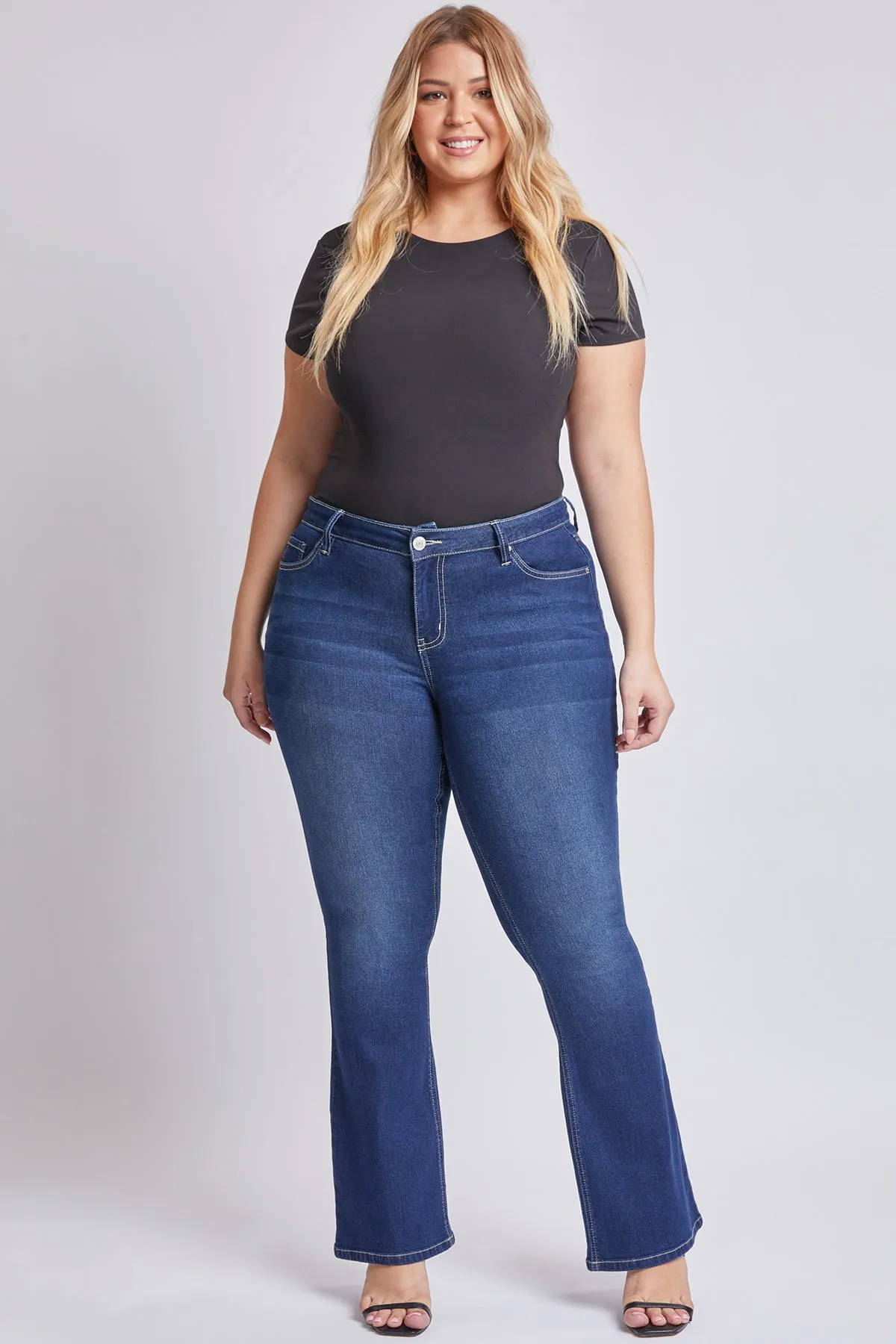 Junior Plus Size Sustainable Mid Rise Boot Cut Jeans, Pack of 6