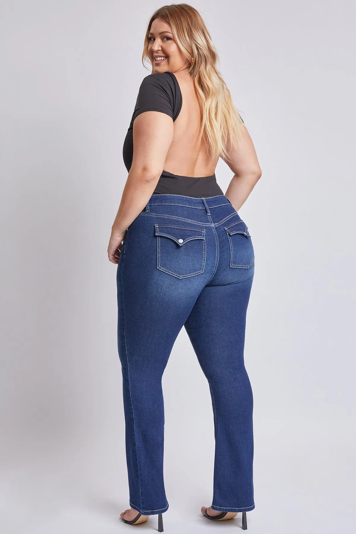 Junior Plus Size Sustainable Mid Rise Boot Cut Jeans, Pack of 6