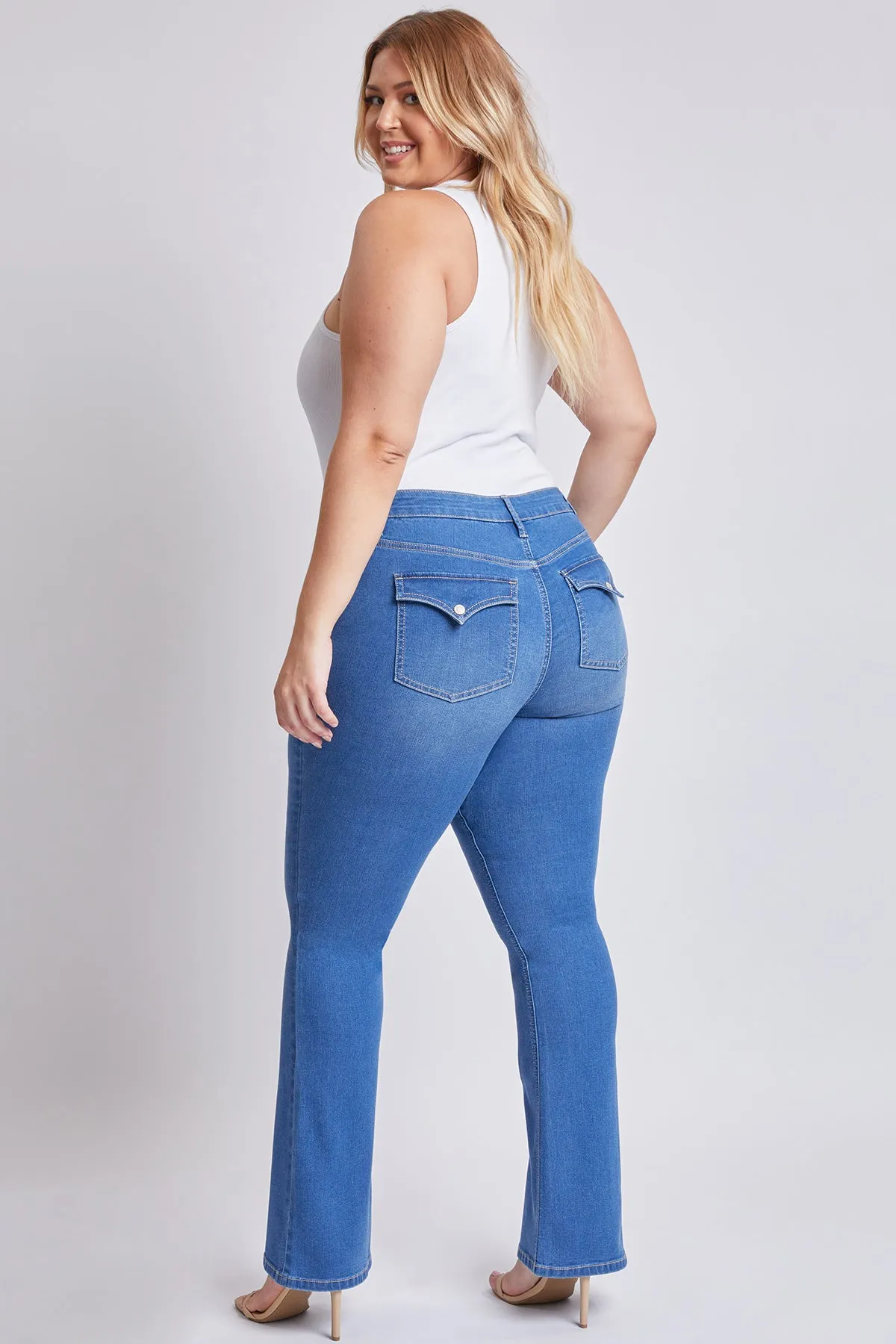 Junior Plus Size Sustainable Mid Rise Boot Cut Jeans, Pack of 6