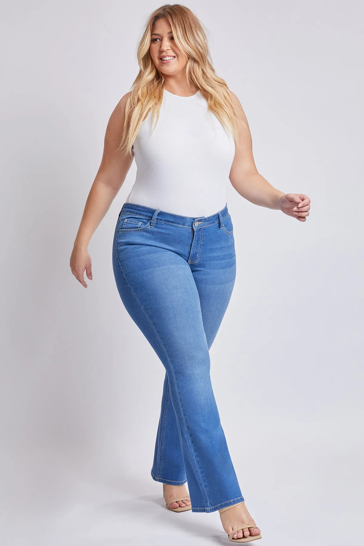 Junior Plus Size Sustainable Mid Rise Boot Cut Jeans, Pack of 6
