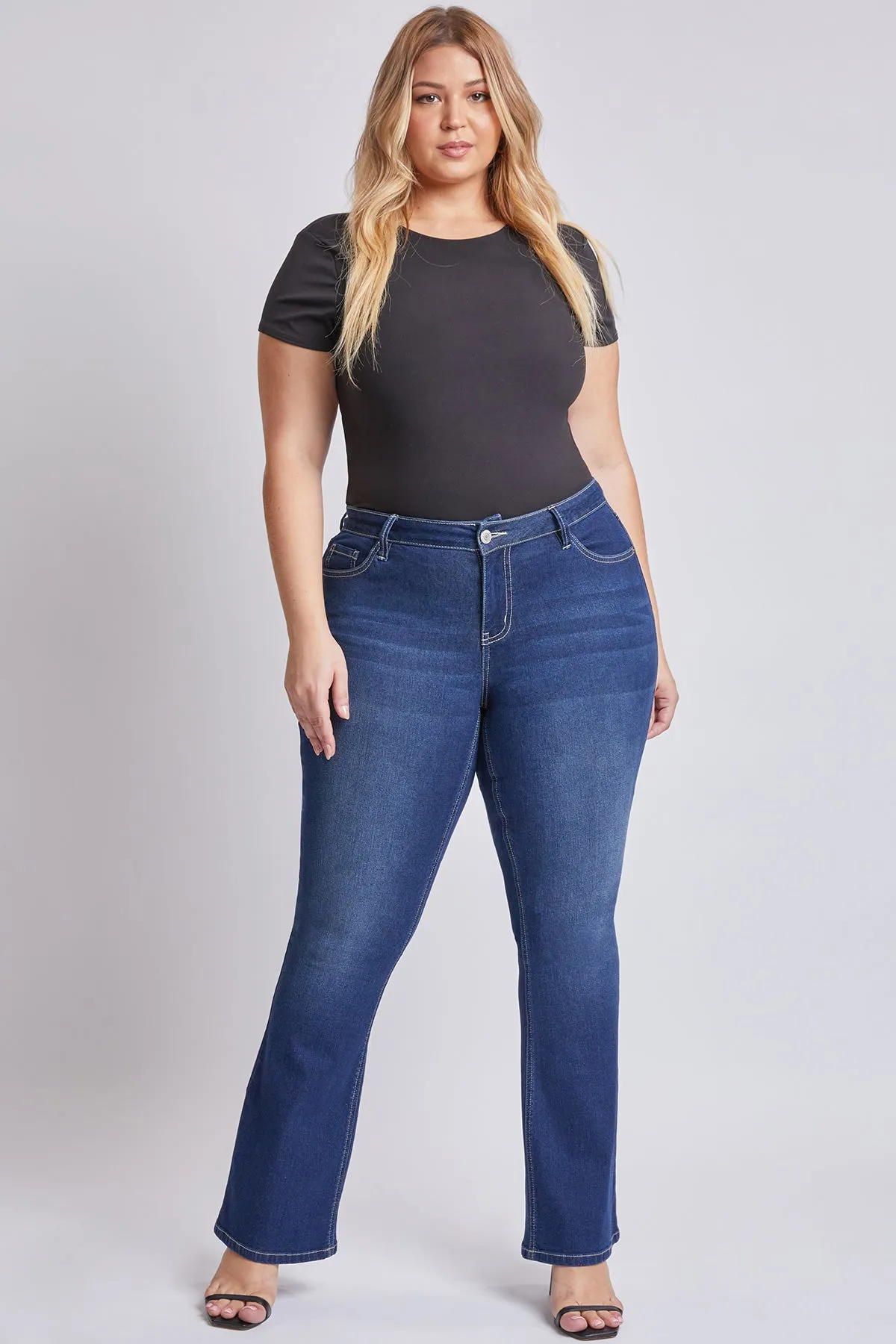 Junior Plus Size Sustainable Mid Rise Boot Cut Jeans, Pack of 6
