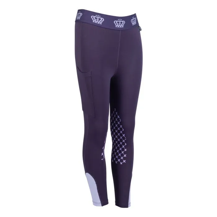 Kids HKM Lola Silicone Knee Patch Riding Leggings