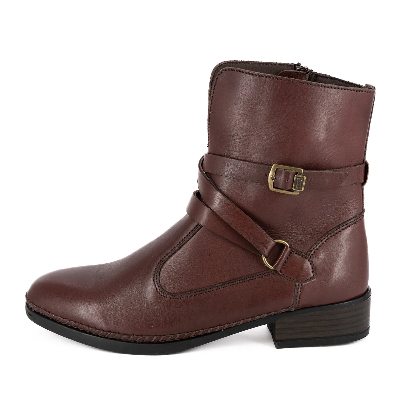 Kokumo : Ladies Leather Ankle Boot in Raisin Relaxa