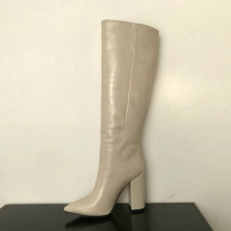 Large chunky boots for high boots for women