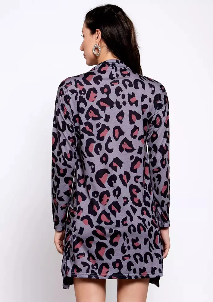 Leopard Print Pocketed Dress