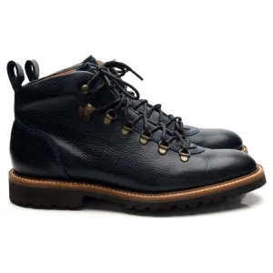 L'Exception 'Glencoe' Navy Blue Grain Leather Hiker Boots UK 7.5 F