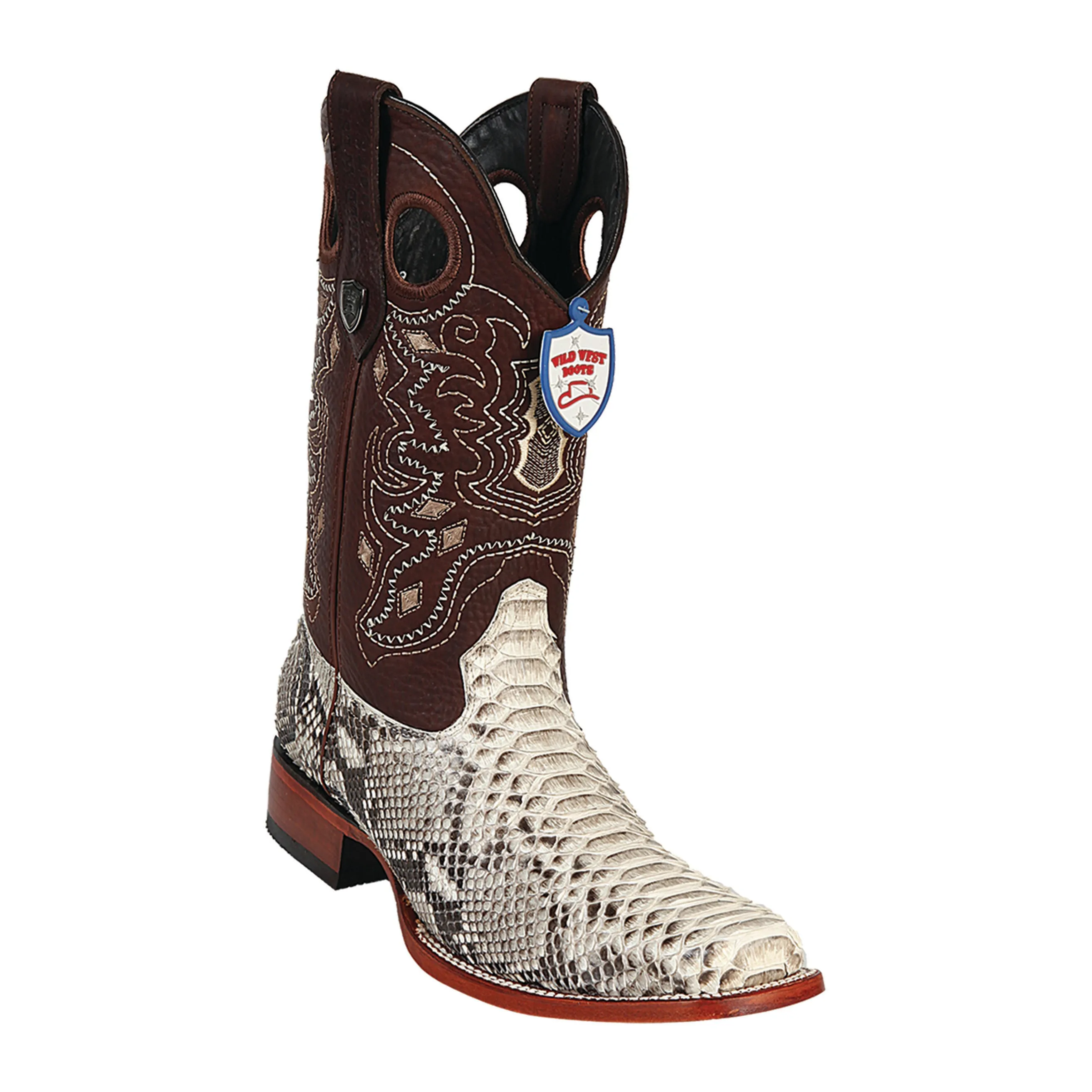 Men's Wild West Python Boots Square Toe