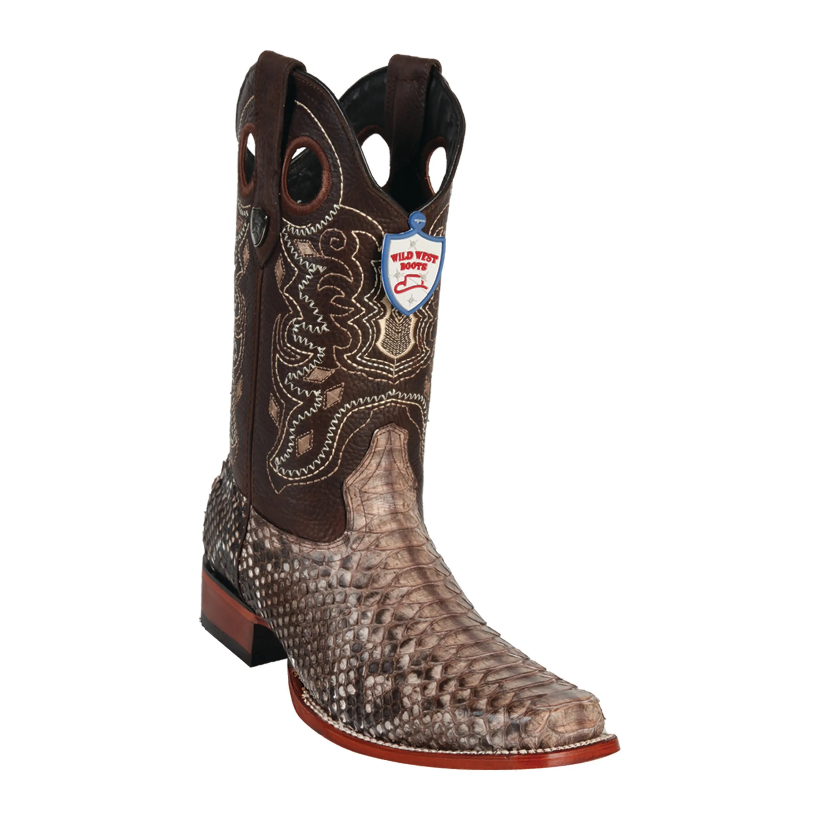 Men's Wild West Python Boots Square Toe