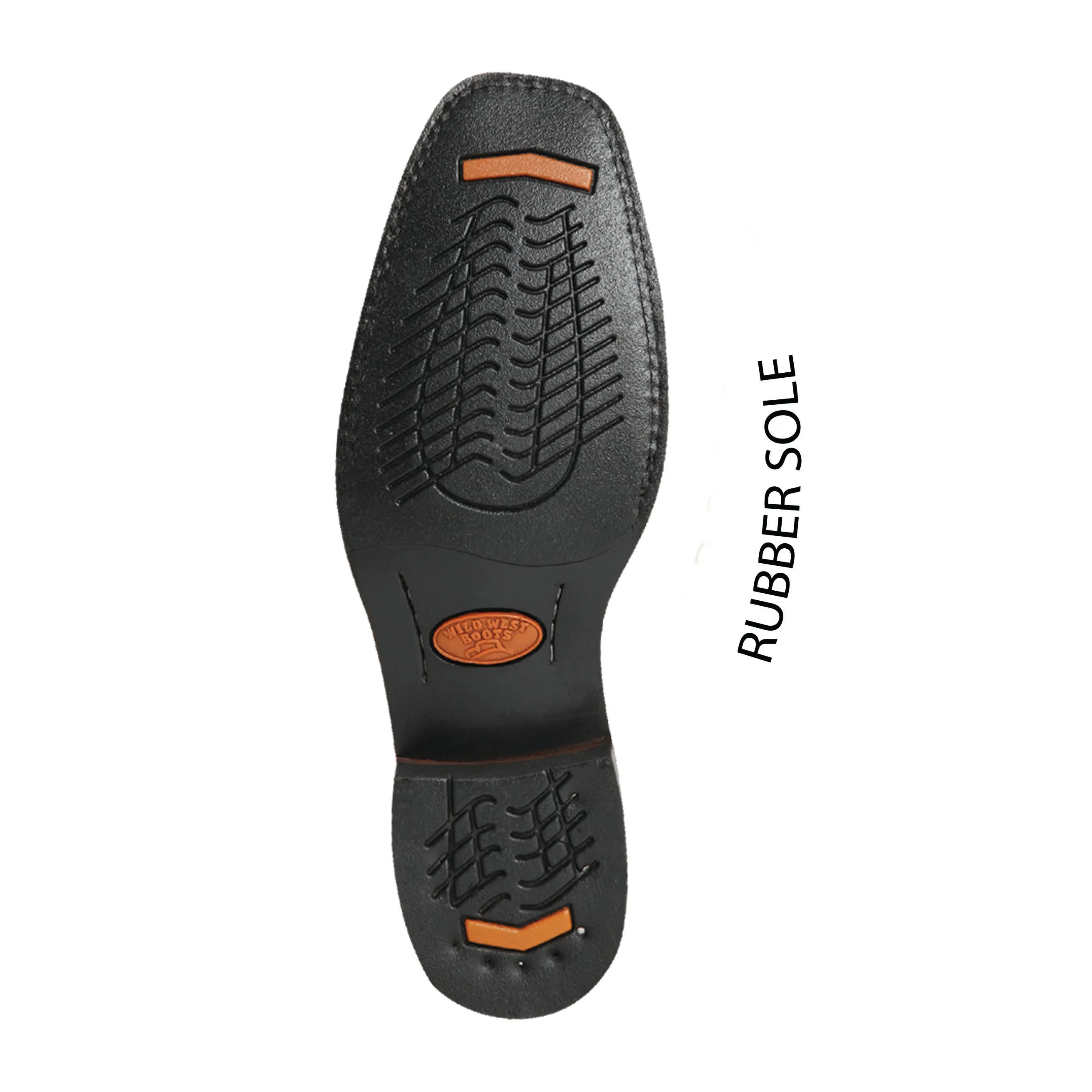 Men's Wild West Rage With Rubber Sole Boots Square Toe