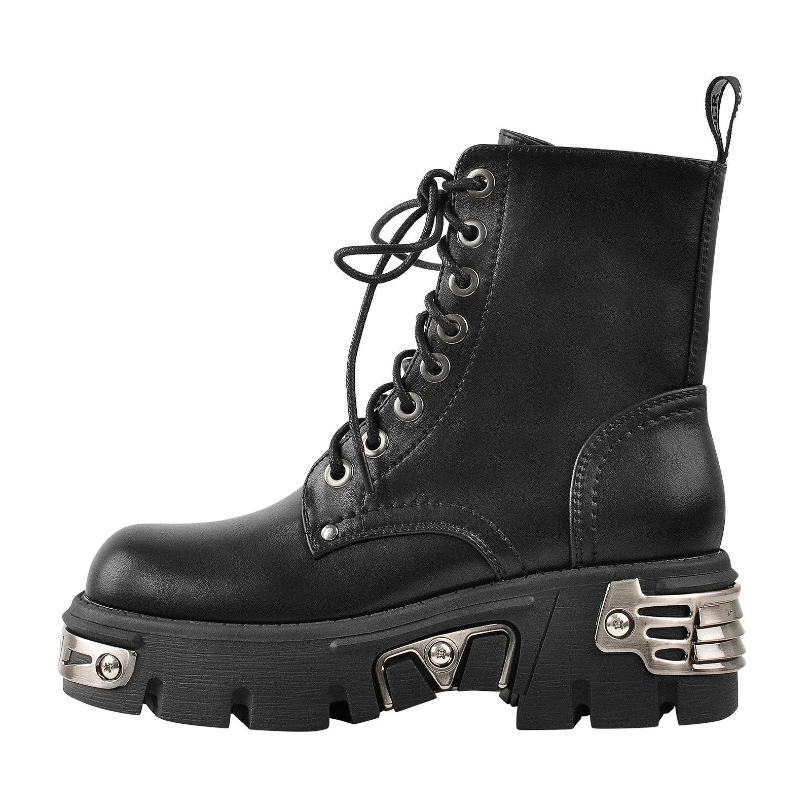 Metal Decor Platform Ankle Boots