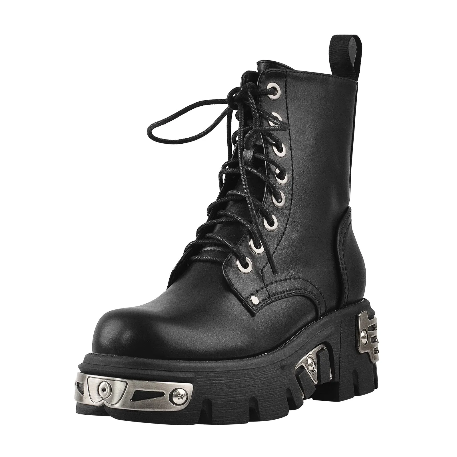 Metal Decor Platform Ankle Boots