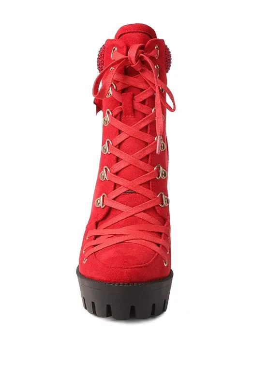 Microfiber Block Heeled Boots