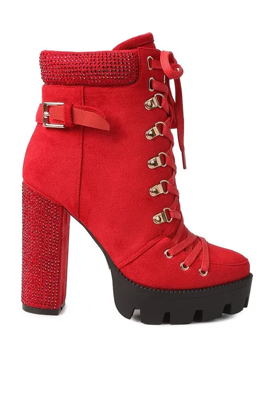 Microfiber Block Heeled Boots